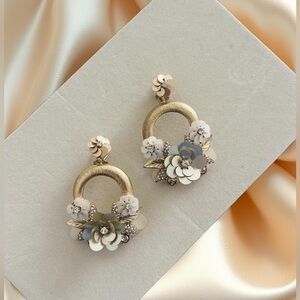 Floral Gold and Silver Earrings